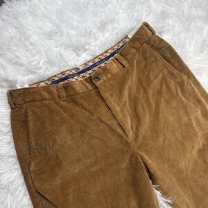 BROOKS BROTHERS "Clark" Corduroy Pants Khaki Brown Straight Leg Fit 38 38x31 New